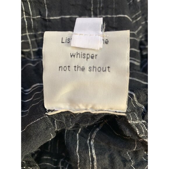 Spirit House Women's Small Plaid Black Art To Wear Shirt Top Blouse Linen Cotton - Picture 9 of 9